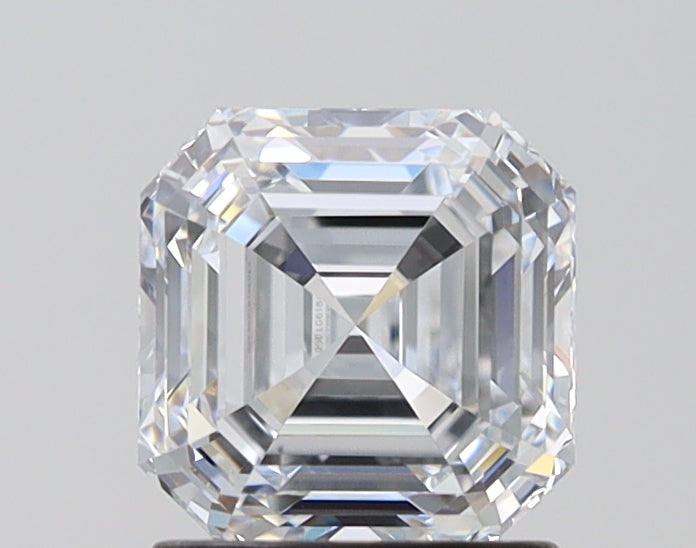 1.5 Carat Asscher Lab Diamond with  Cut Diamond in 14KT  view 1
