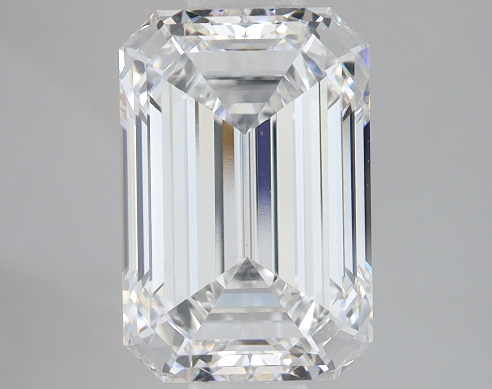 4.08 Carat Emerald Lab Diamond with  Cut Diamond in 14KT  view 1
