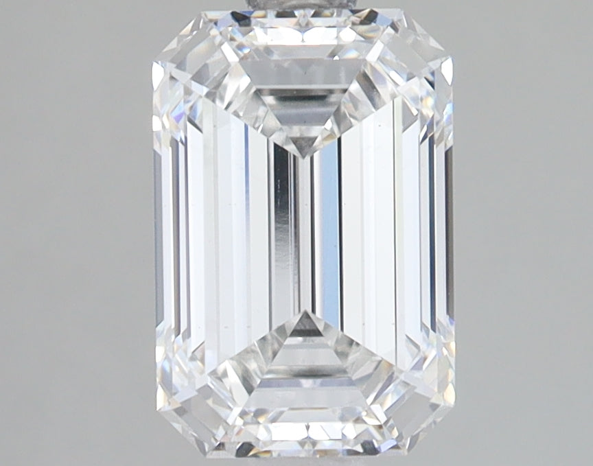 2.1 Carat Emerald Lab Diamond with  Cut Diamond in 14KT  view 1
