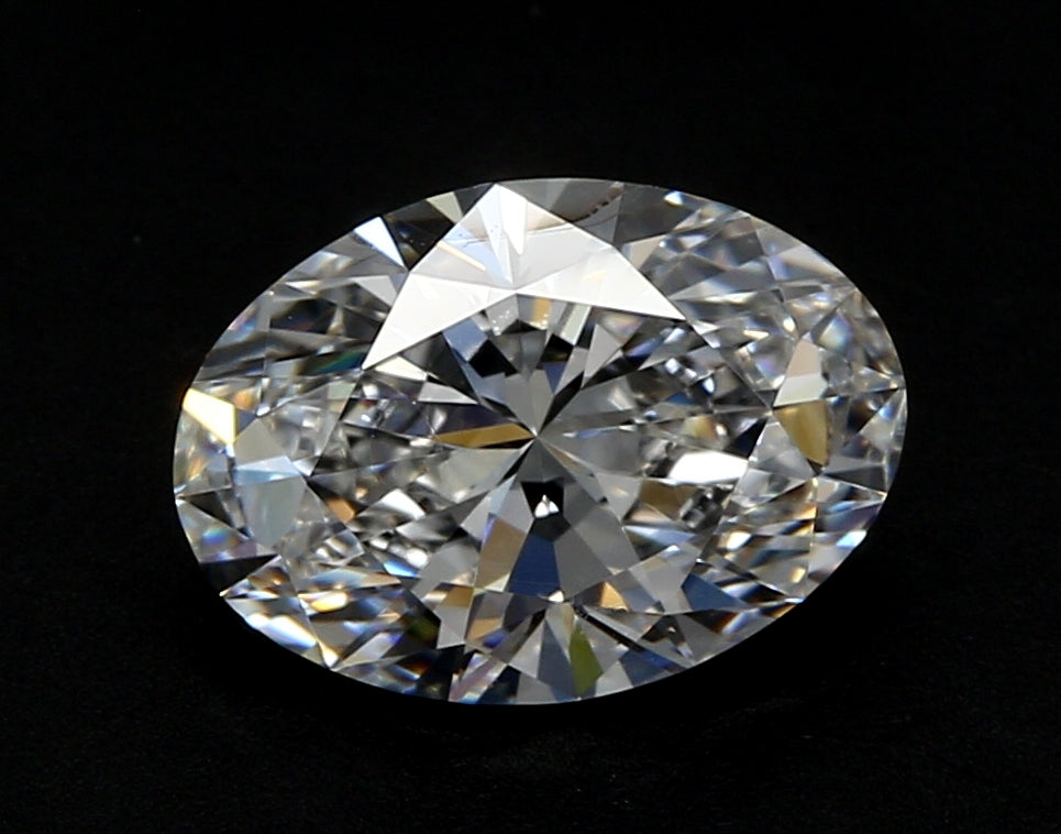 2.16 Carat Oval Lab Diamond with  Cut Diamond in 14KT  view 1
