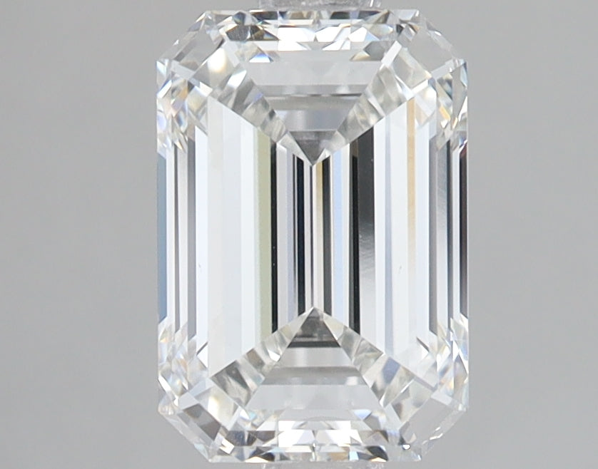 2.04 Carat Emerald Lab Diamond with  Cut Diamond in 14KT  view 1

