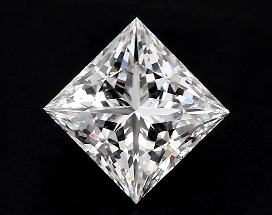 1.54 Carat Princess Lab Diamond with  Cut Diamond in 14KT  view 1
