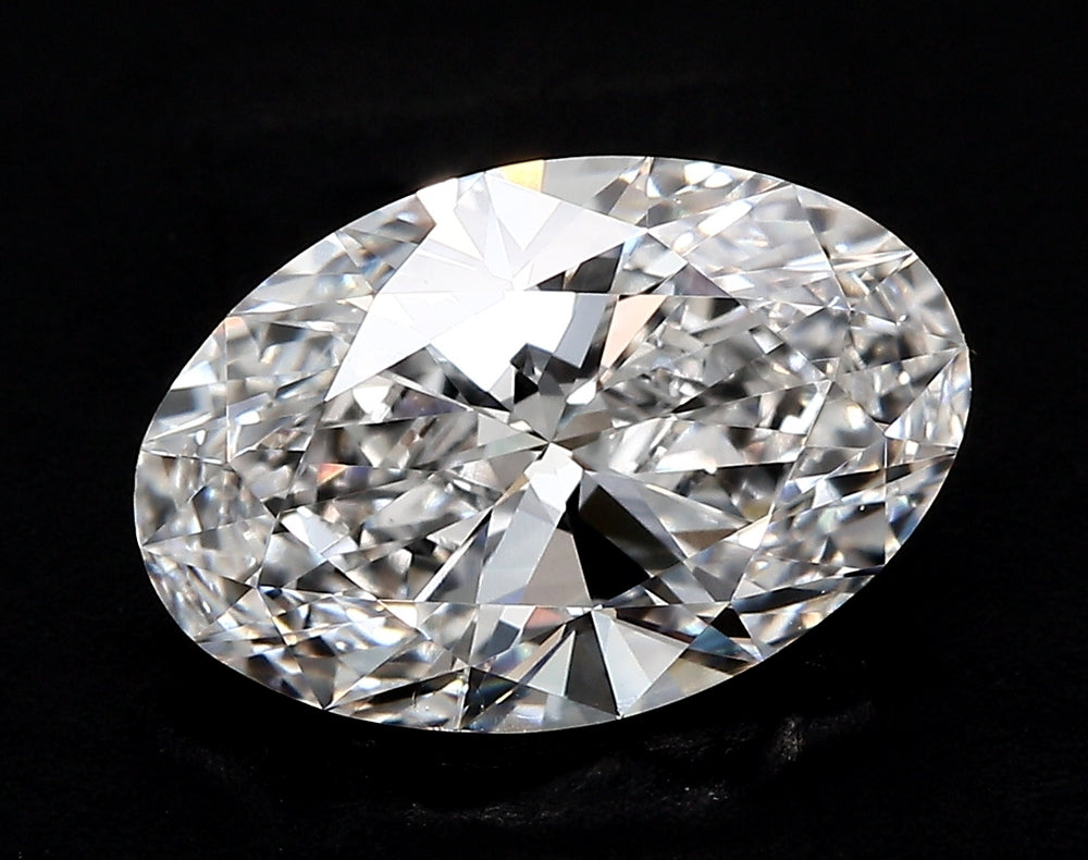 2.56 Carat Oval Lab Diamond with  Cut Diamond in 14KT  view 1
