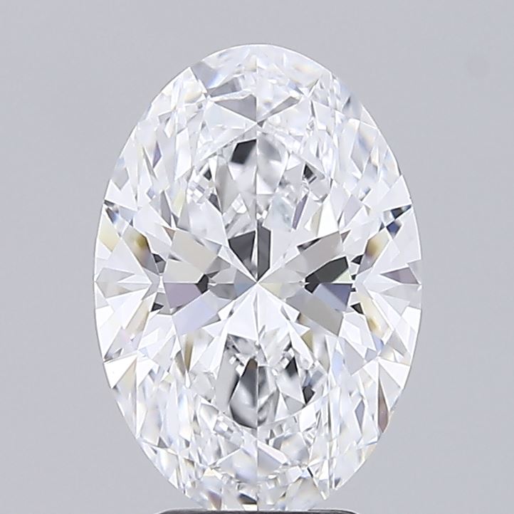 2.56 Carat Oval Lab Diamond with  Cut Diamond in 14KT  view 1
