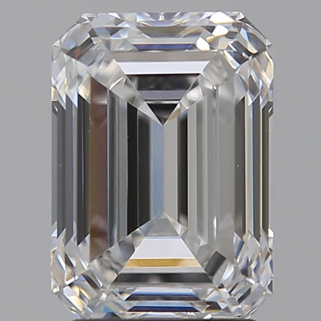2.53 Carat Emerald Lab Diamond with  Cut Diamond in 14KT  view 1
