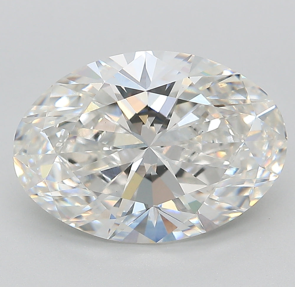 5.04 Carat Oval Lab Diamond with  Cut Diamond in 14KT  view 1
