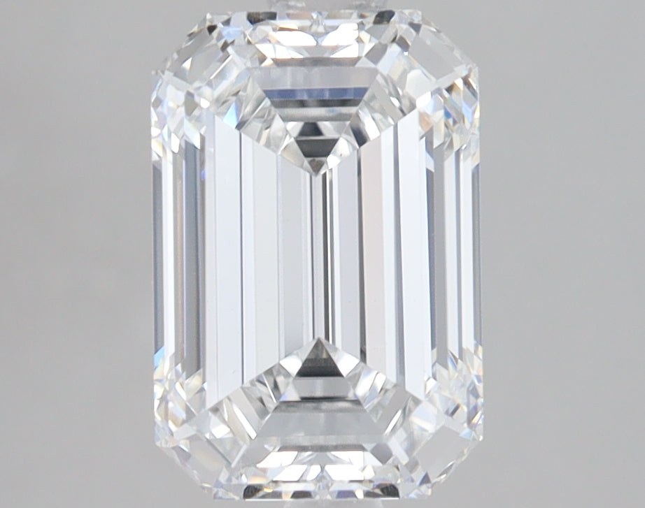 2.59 Carat Emerald Lab Diamond with  Cut Diamond in 14KT  view 1
