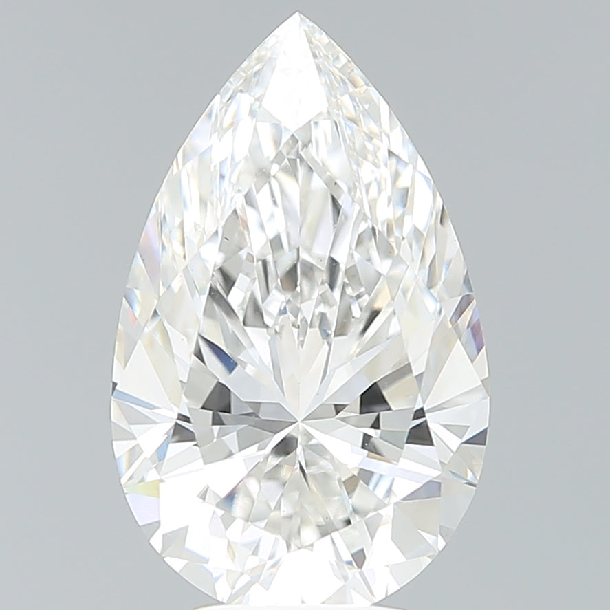 5.57 Carat Pear Lab Diamond with  Cut Diamond in 14KT  view 1
