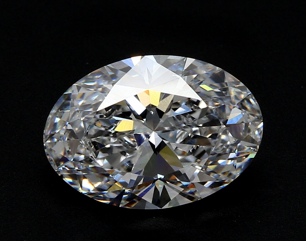 3.08 Carat Oval Lab Diamond with  Cut Diamond in 14KT  view 1

