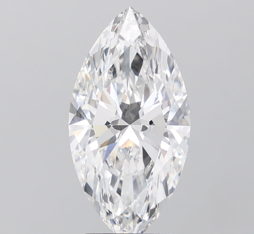 3.08 Carat Marquise Lab Diamond with  Cut Diamond in 14KT  view 1
