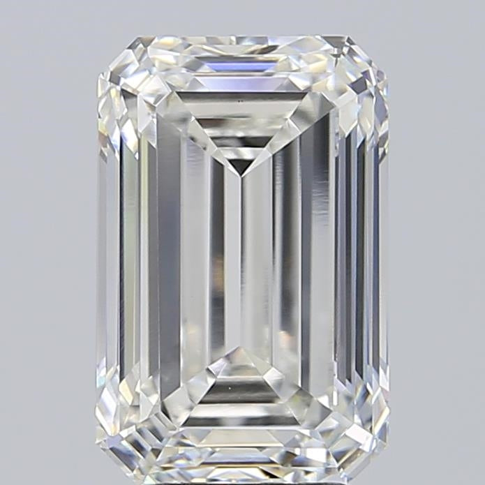 5.87 Carat Emerald Lab Diamond with  Cut Diamond in 14KT  view 1
