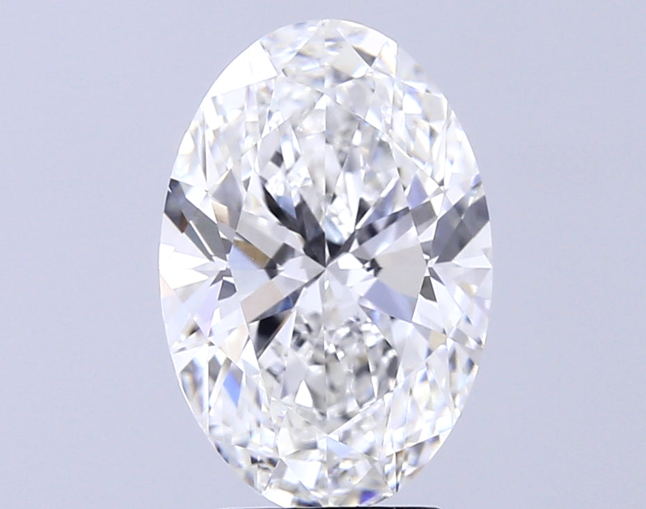 3.71 Carat Oval Lab Diamond with  Cut Diamond in 14KT  view 1
