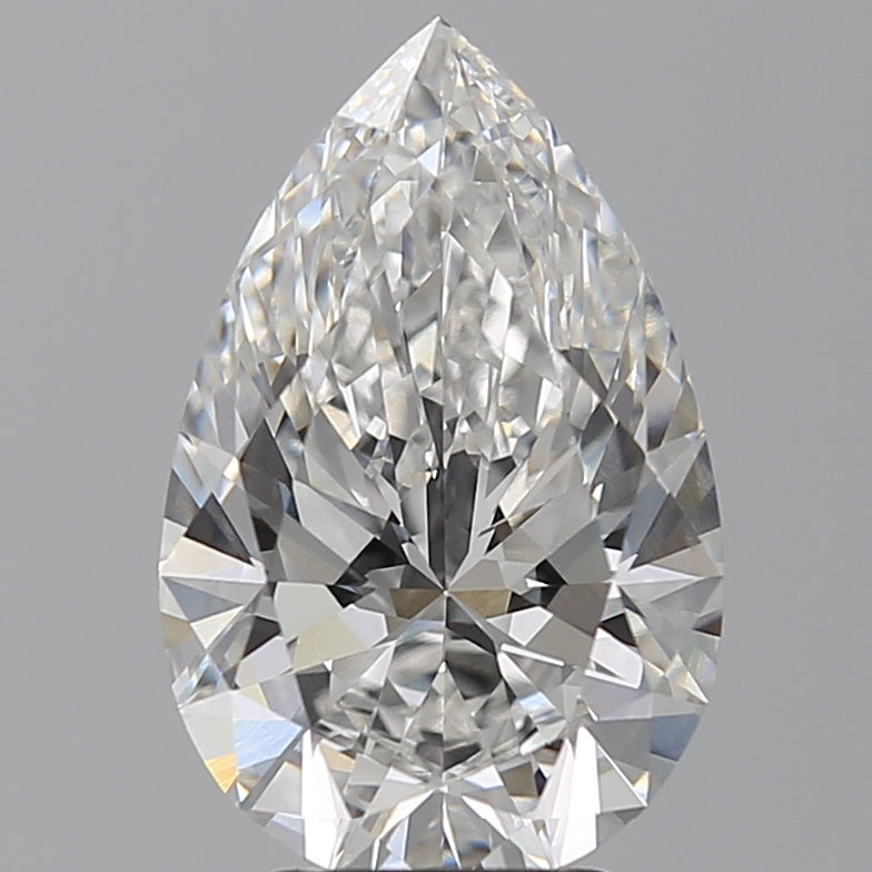 4.05 Carat Pear Lab Diamond with  Cut Diamond in 14KT  view 1
