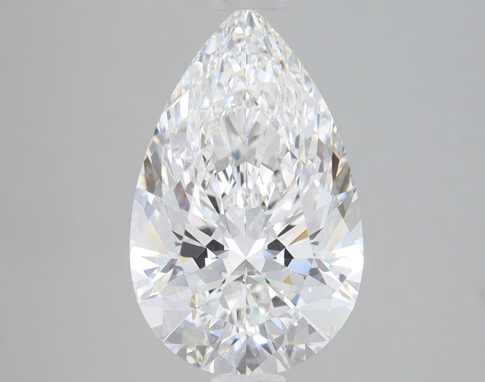 3.03 Carat Pear Lab Diamond with  Cut Diamond in 14KT  view 1
