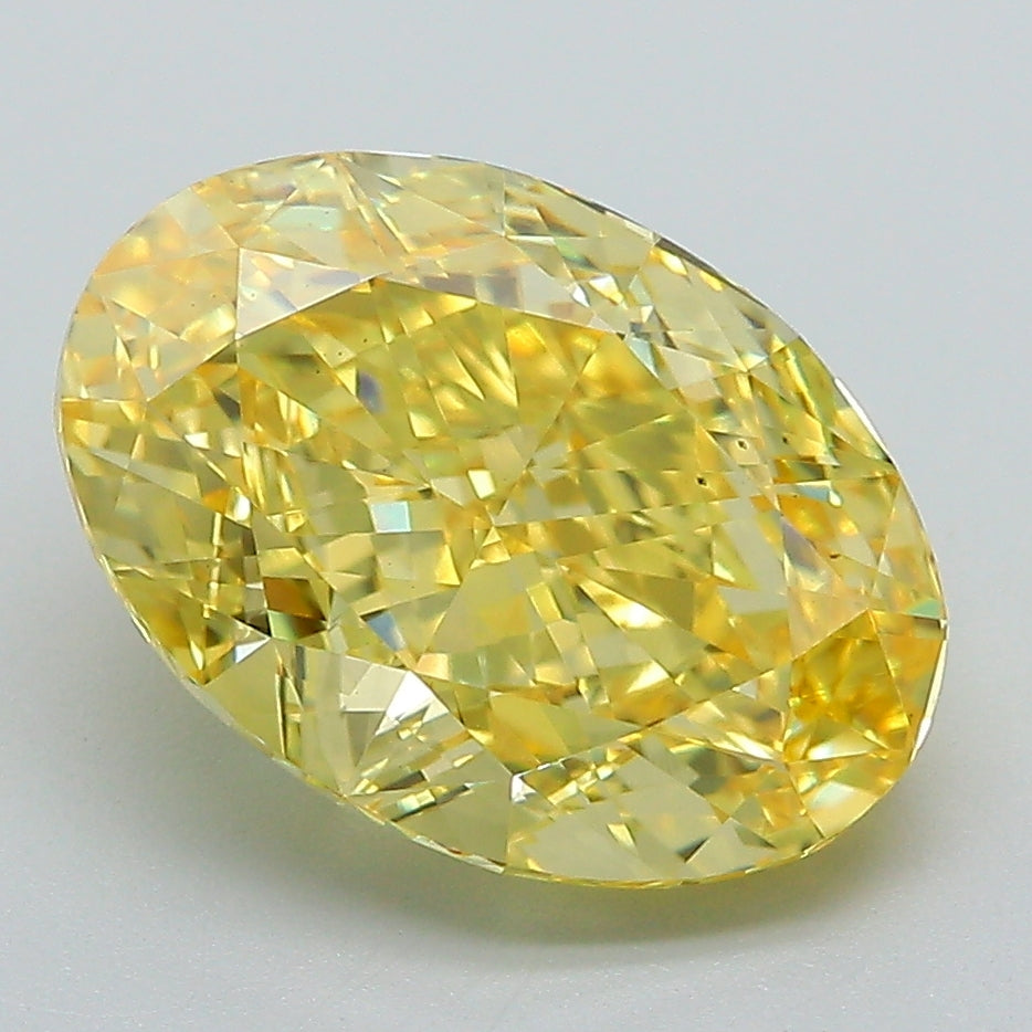 4.38 Carat Oval Lab Diamond with  Cut Diamond in 14KT  view 1

