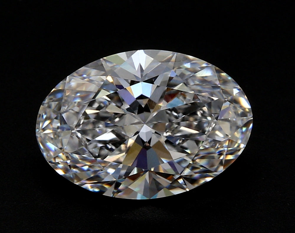 5.51 Carat Oval Lab Diamond with  Cut Diamond in 14KT  view 1

