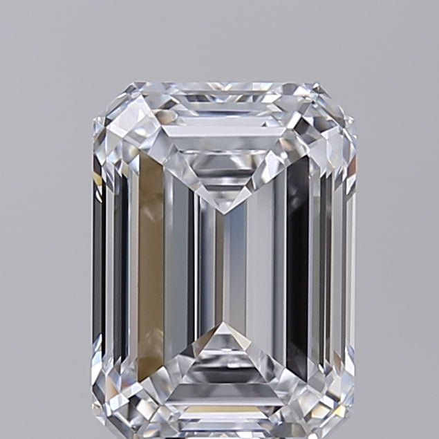 2.1 Carat Emerald Lab Diamond with  Cut Diamond in 14KT  view 1
