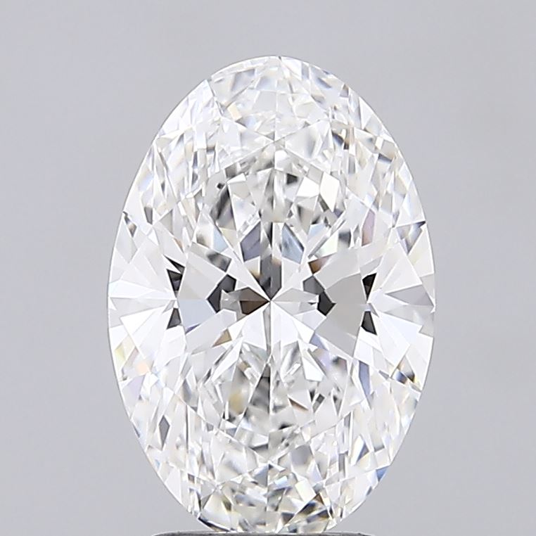 3.02 Carat Oval Lab Diamond with  Cut Diamond in 14KT  view 1
