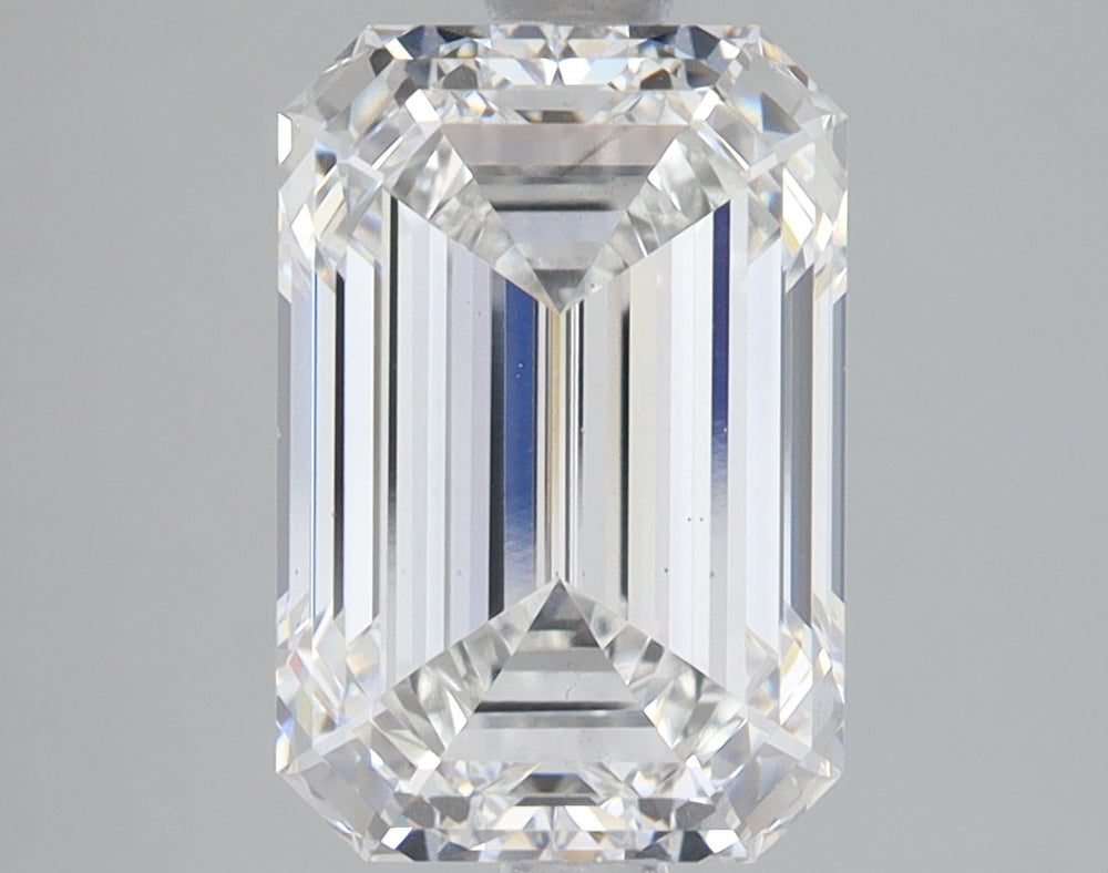3.71 Carat Emerald Lab Diamond with  Cut Diamond in 14KT  view 1
