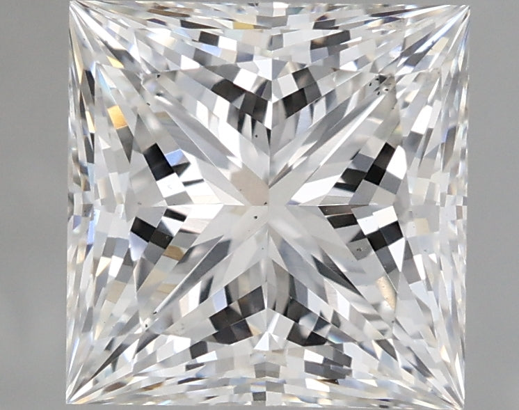 3.07 Carat Princess Lab Diamond with  Cut Diamond in 14KT  view 1
