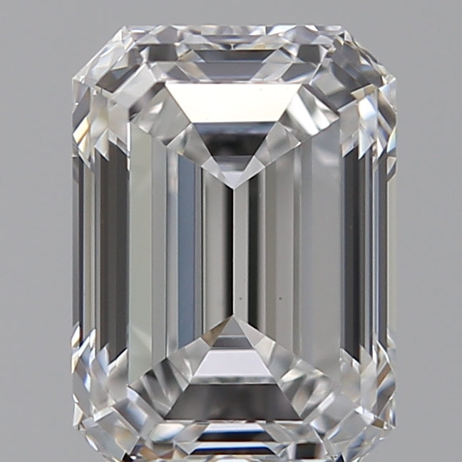 1.57 Carat Emerald Lab Diamond with  Cut Diamond in 14KT  view 1
