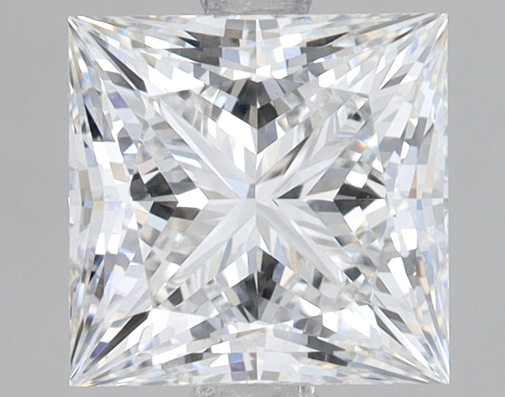 2.54 Carat Princess Lab Diamond with  Cut Diamond in 14KT  view 1
