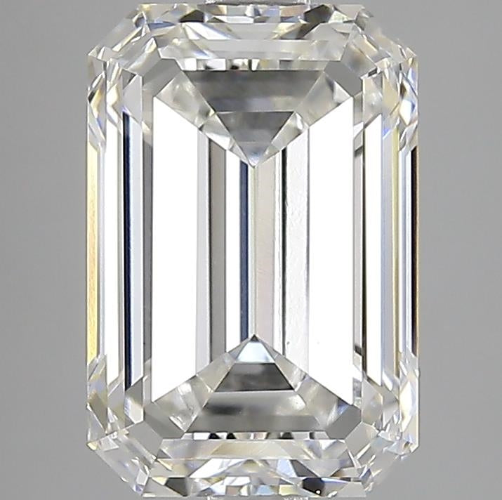 4.02 Carat Emerald Lab Diamond with  Cut Diamond in 14KT  view 1
