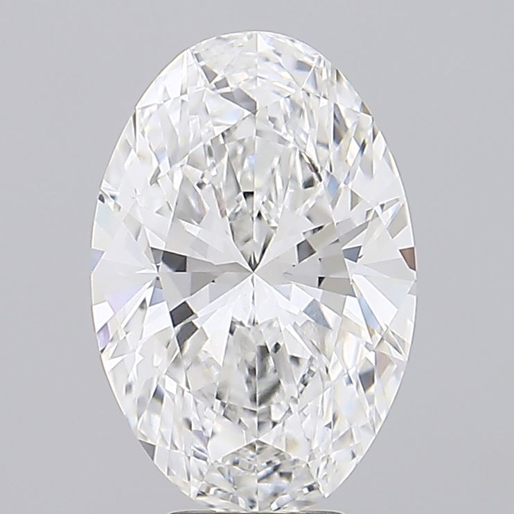 6.08 Carat Oval Lab Diamond with  Cut Diamond in 14KT  view 1
