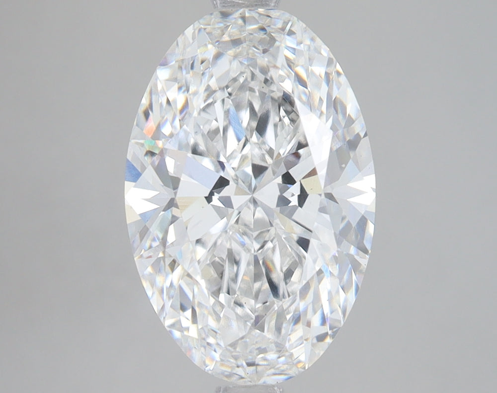 4.01 Carat Oval Lab Diamond with  Cut Diamond in 14KT  view 1
