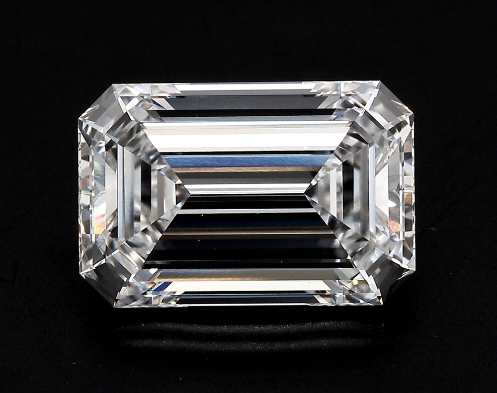 2.01 Carat Emerald Lab Diamond with  Cut Diamond in 14KT  view 1
