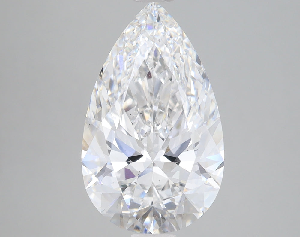 3.6 Carat Pear Lab Diamond with  Cut Diamond in 14KT  view 1
