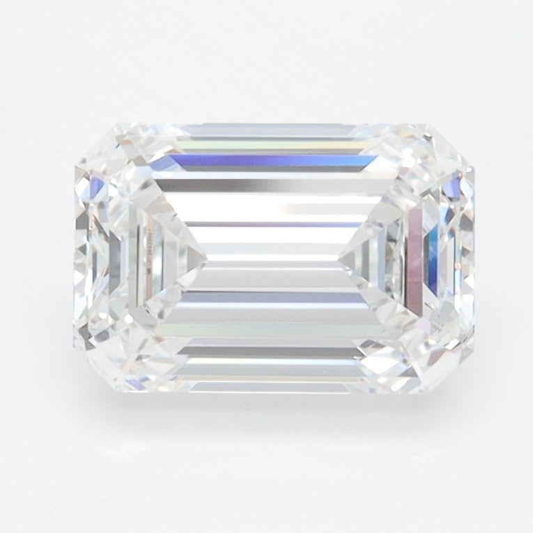 1.55 Carat Emerald Lab Diamond with  Cut Diamond in 14KT  view 1
