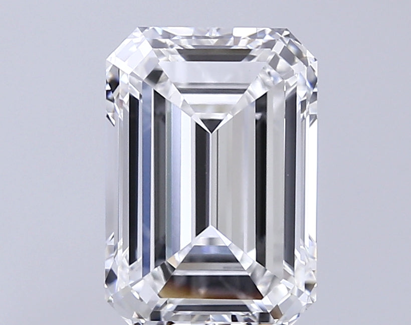 4.0 Carat Emerald Lab Diamond with  Cut Diamond in 14KT  view 1
