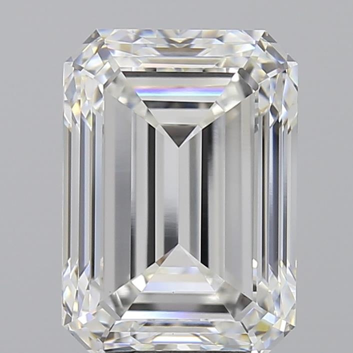 5.37 Carat Emerald Lab Diamond with  Cut Diamond in 14KT  view 1
