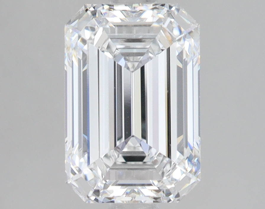 2.46 Carat Emerald Lab Diamond with  Cut Diamond in 14KT  view 1
