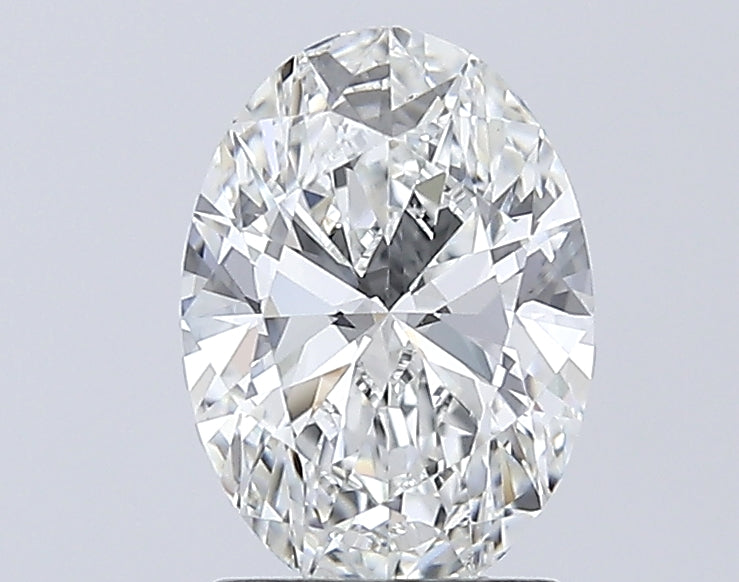 1.51 Carat Oval Lab Diamond with  Cut Diamond in 14KT  view 1
