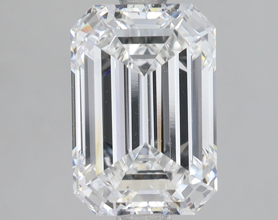 2.6 Carat Emerald Lab Diamond with  Cut Diamond in 14KT  view 1
