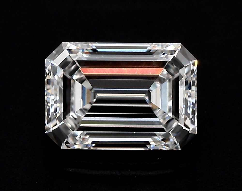 3.04 Carat Emerald Lab Diamond with  Cut Diamond in 14KT  view 1
