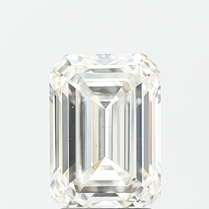 3.01 Carat Emerald Lab Diamond with  Cut Diamond in 14KT  view 1
