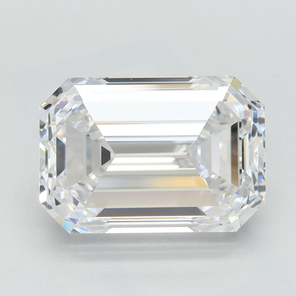 3.01 Carat Emerald Lab Diamond with  Cut Diamond in 14KT  view 1
