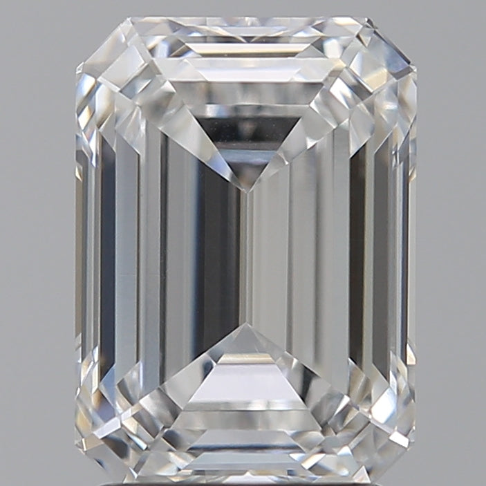 2.55 Carat Emerald Lab Diamond with  Cut Diamond in 14KT  view 1
