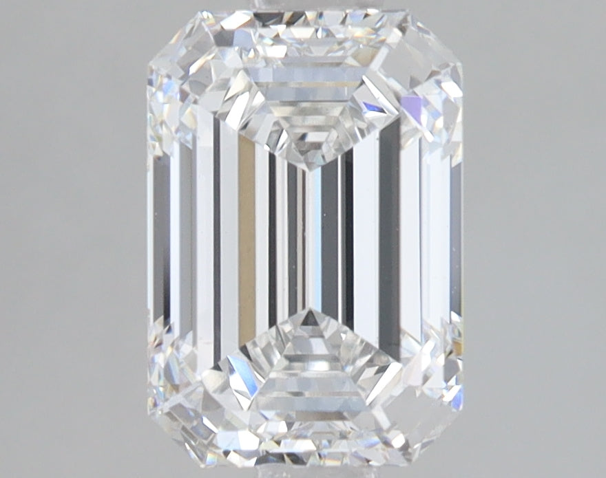 2.39 Carat Emerald Lab Diamond with  Cut Diamond in 14KT  view 1
