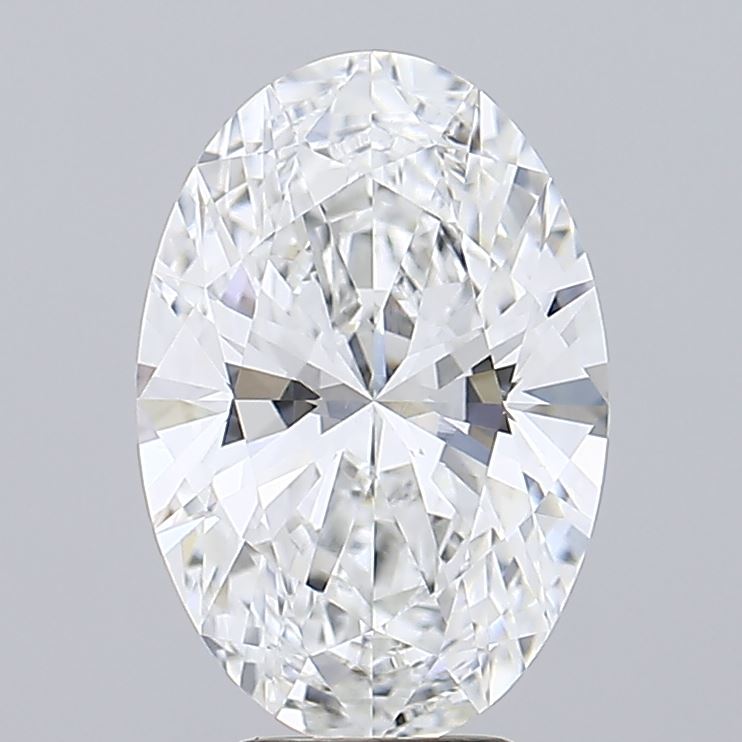 5.09 Carat Oval Lab Diamond with  Cut Diamond in 14KT  view 1
