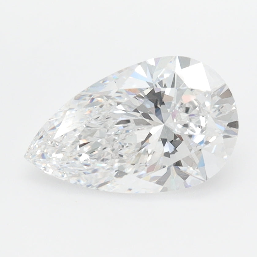 1.34 Carat Pear Lab Diamond with  Cut Diamond in 14KT  view 1
