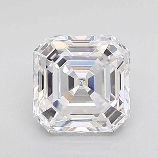 1.52 Carat Asscher Lab Diamond with  Cut Diamond in 14KT  view 1
