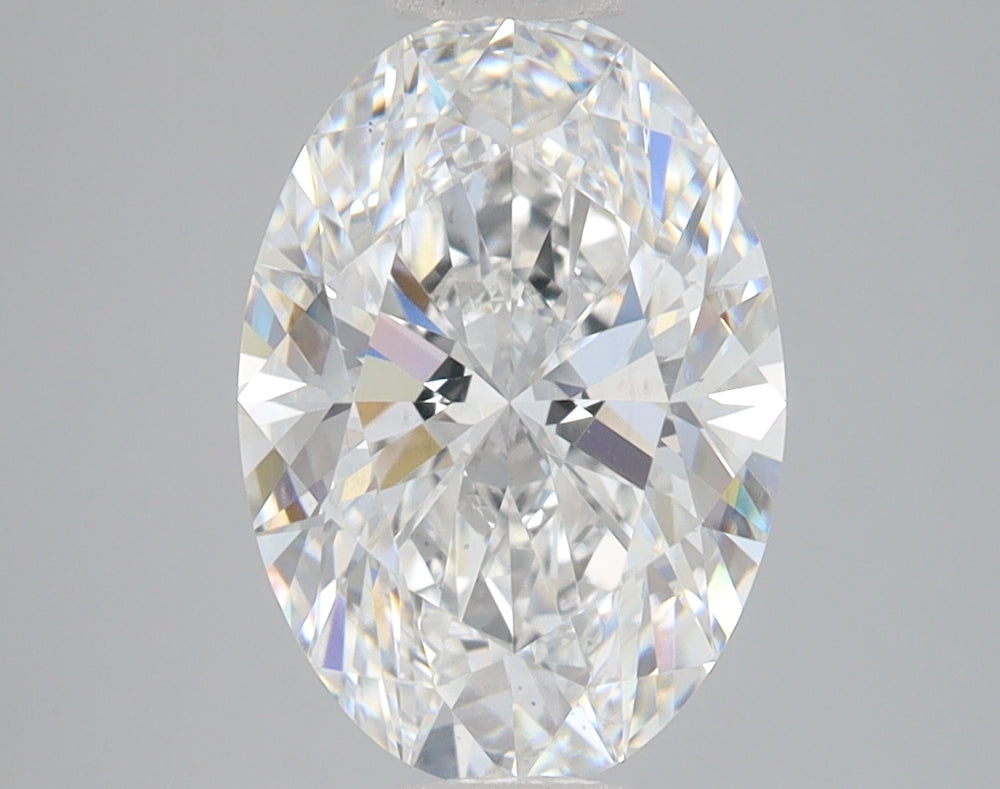 3.07 Carat Oval Lab Diamond with  Cut Diamond in 14KT  view 1
