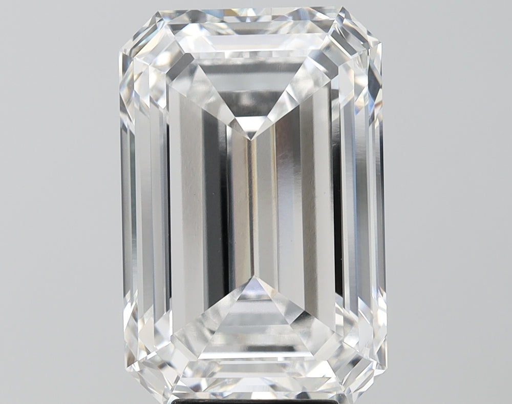 8.56 Carat Emerald Lab Diamond with  Cut Diamond in 14KT  view 1

