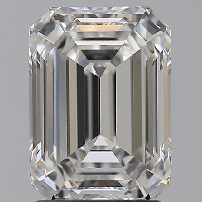 2.05 Carat Emerald Lab Diamond with  Cut Diamond in 14KT  view 1
