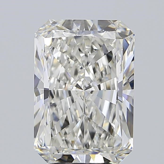 4.58 Carat Radiant Lab Diamond with  Cut Diamond in 14KT  view 1
