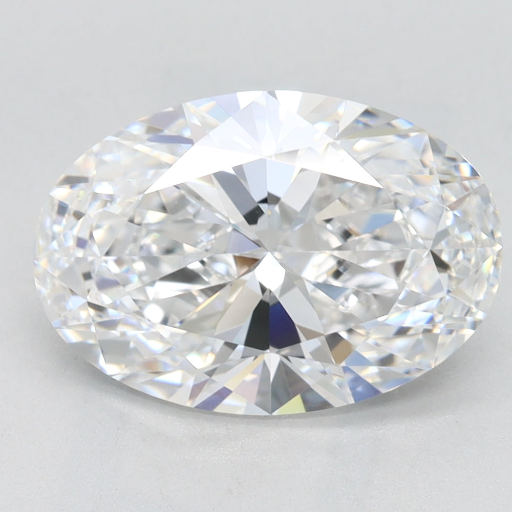 2.96 Carat Oval Lab Diamond with  Cut Diamond in 14KT  view 1
